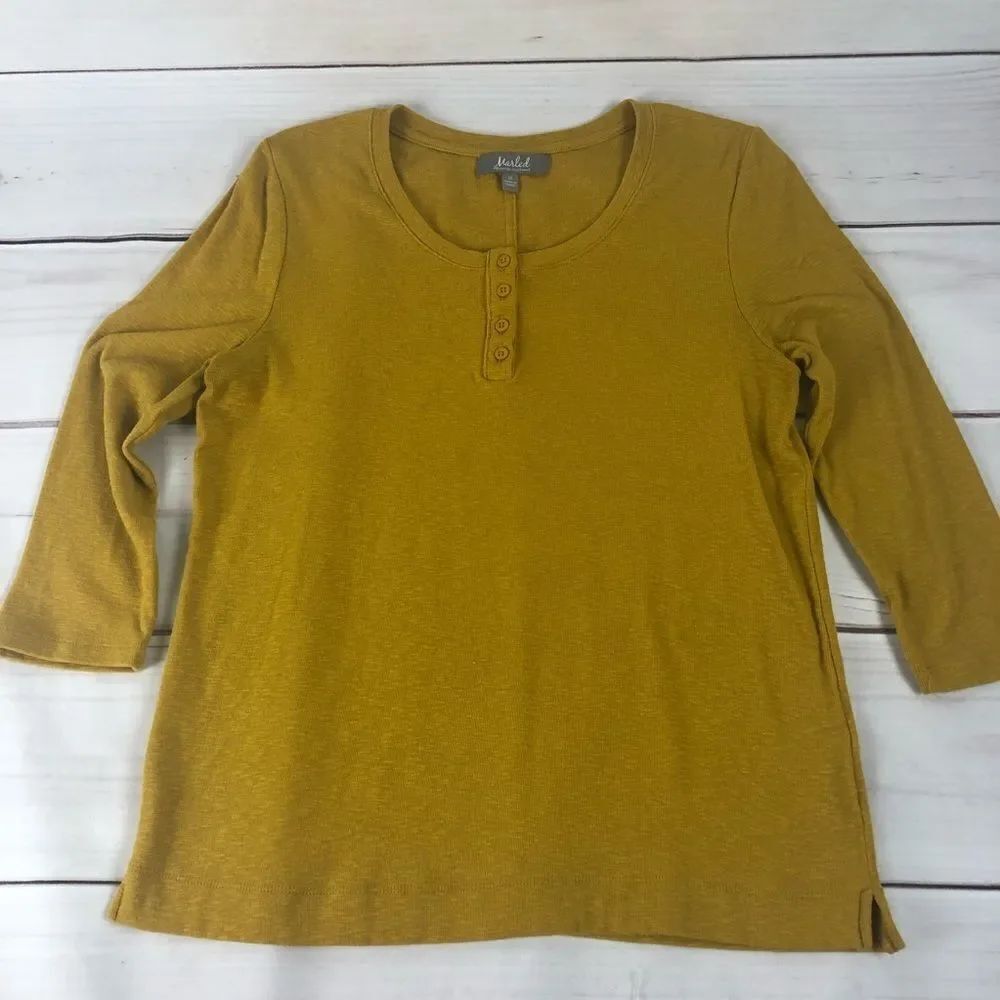 Marled by Reunited Women's Henley Top size Medium